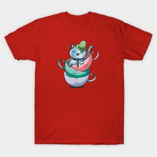 Cut Cat Tea Time T-Shirt